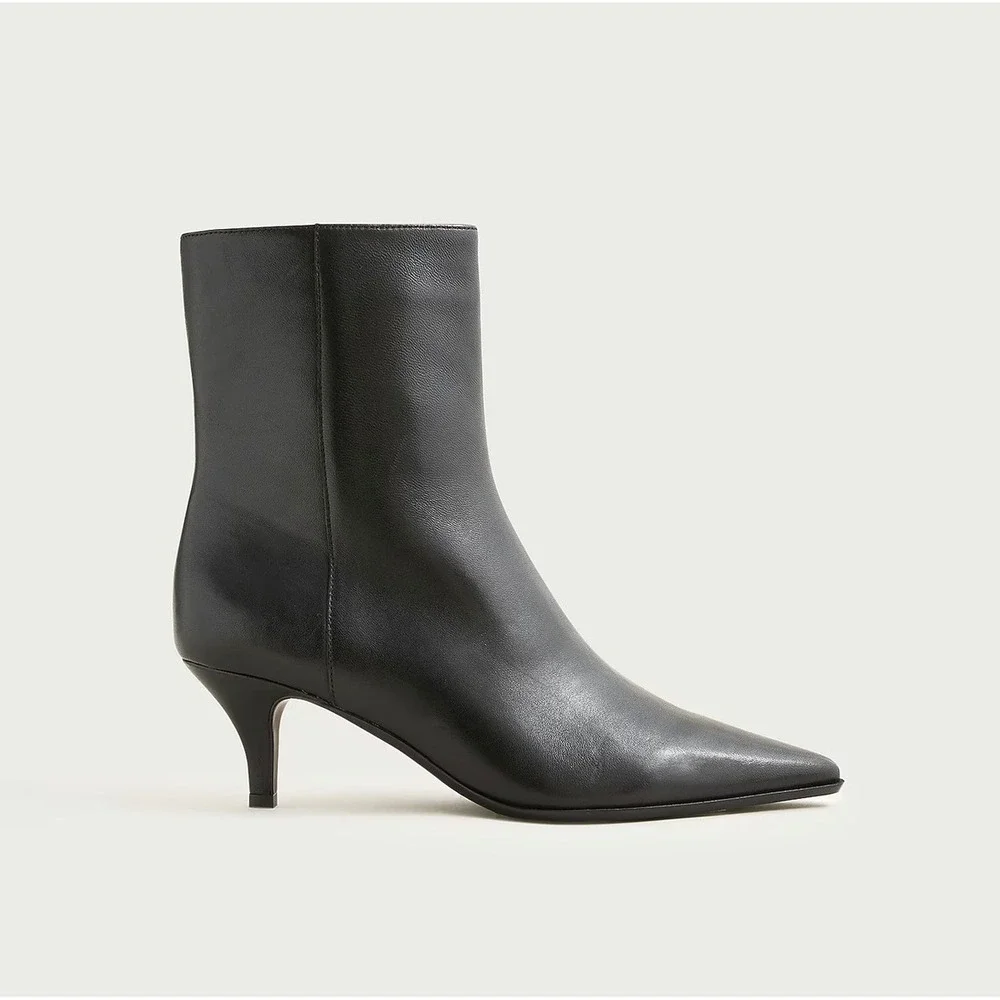 J.Crew new Stevie ankle boots in leather black size‎ 5.5